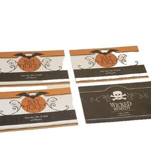 Halloween Party Bottle Labels Bat Juice Wicked Remedy Stickers Goth Dark Humor